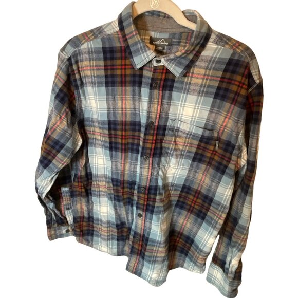 Eddie Bauer Large‎ Blue/Red/Brown/White Flannel Shirt - Picture 3 of 4
